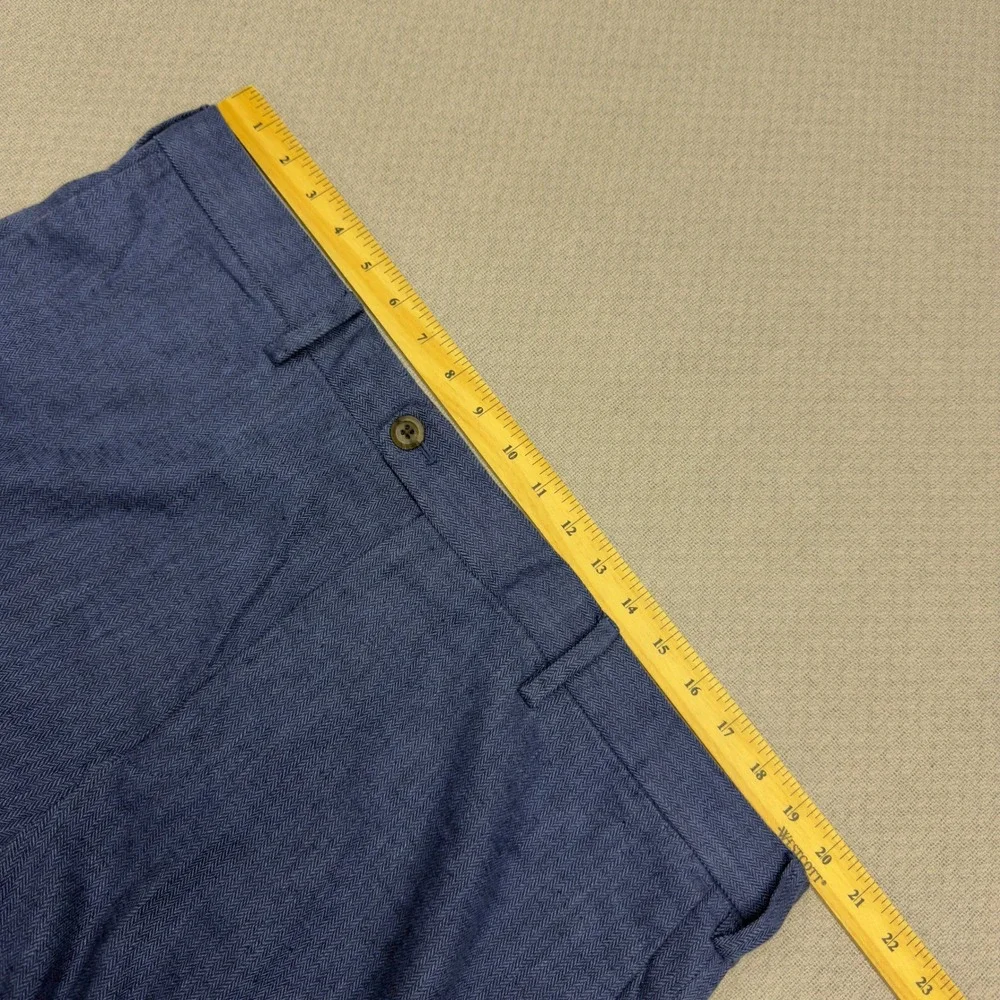 Banana Republic Pants Mens 38x30 Tailored Fit Blue Herringbone Linen Blend